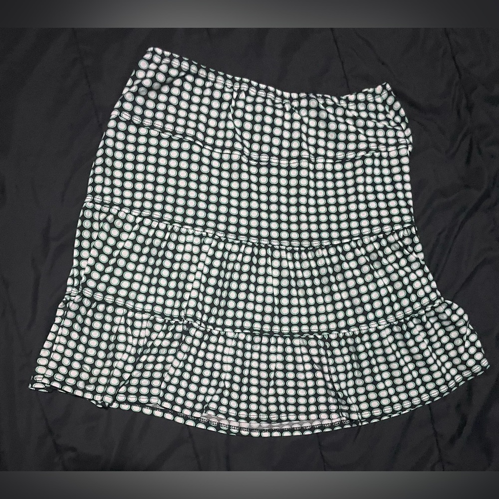 90s y2k green and black polka dots midi skirt - Picture 3 of 3